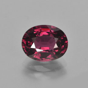 Granate rodolita Rojo frambuesa natural de 2.89 ct, Corte Óvalo, VS
