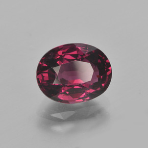 Granate rodolita Rojo frambuesa natural de 2.89 ct, Corte Óvalo, VS