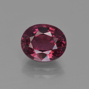 Granate rodolita rojo natural de 3,03 ct, corte óvalo, VS