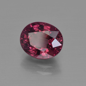 Granate rodolita rojo natural de 3,03 ct, corte óvalo, VS