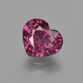 Granate rodolita Rojo frambuesa natural de 3.02 ct, Forma de corazón, VS