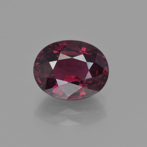 Granate rodolita rojo natural de 2,89 ct, corte óvalo, VS