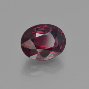 Granate rodolita rojo natural de 2,89 ct, corte óvalo, VS