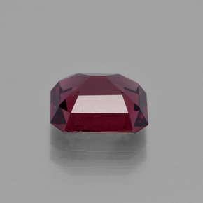 Granate rodolita rojo natural de 2,98 ct, corte esmeralda, VVS-VS