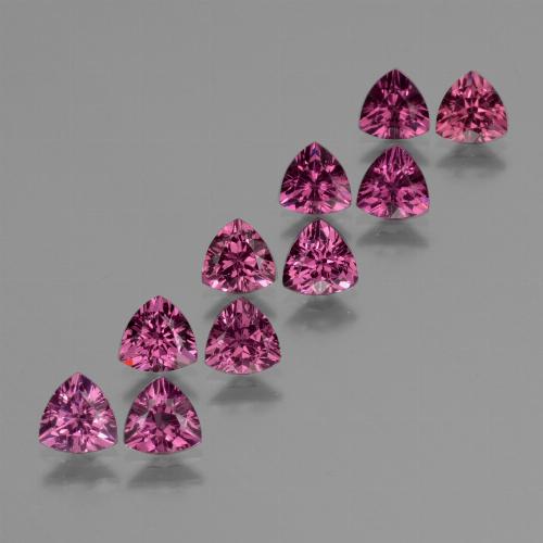 Gemas de granate rodolita púrpura natural de 5,49 ct, trillón, VS