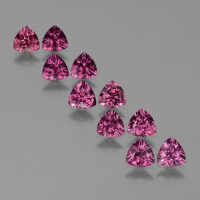 Gemas de granate rodolita púrpura natural de 5,49 ct, trillón, VS