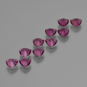 Gemas de granate rodolita púrpura natural de 5,49 ct, trillón, VS