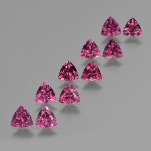 Gemas de granate rodolita púrpura natural de 5,37 ct, trillón, VS