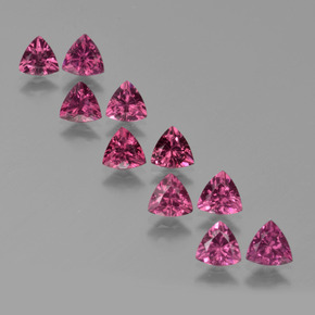 Gemas de granate rodolita púrpura natural de 5,37 ct, trillón, VS