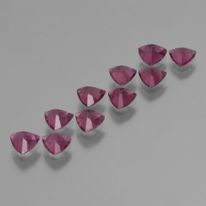 Gemas de granate rodolita púrpura natural de 5,37 ct, trillón, VS