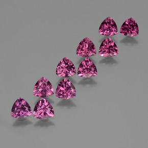 Gemas de granate rodolita rosa natural de 5,62 ct, trillón, VS