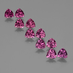 Gemas de granate rodolita rosa natural de 5,62 ct, trillón, VS