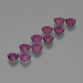 Gemas de granate rodolita rosa natural de 5,62 ct, trillón, VS