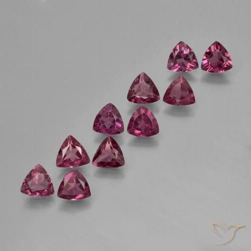 Gemas de granate rodolita púrpura natural de 3,80 ct, trillón, VS