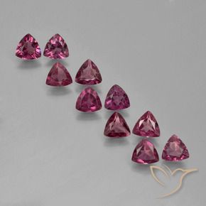 Gemas de granate rodolita púrpura natural de 3,80 ct, trillón, VS