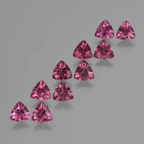 Gemas de granate rodolita púrpura natural de 4,22 ct, trillón, VS