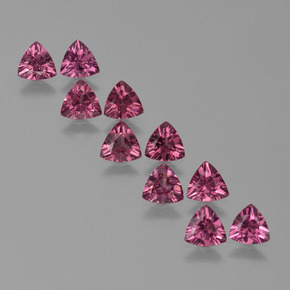 Gemas de granate rodolita púrpura natural de 4,22 ct, trillón, VS