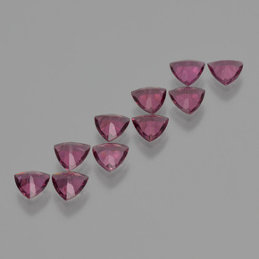 Gemas de granate rodolita púrpura natural de 4,22 ct, trillón, VS