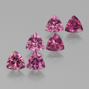 Gemas de Granate rodolita Rosado natural de 3.22 ct, Trillón, VS