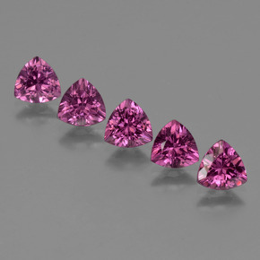 Gemas de granate rodolita rosa natural de 2,77 ct, trillón, VS
