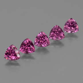 Gemas de granate rodolita rosa natural de 2,77 ct, trillón, VS