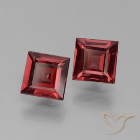 Gemas de Granate rodolita Rojo oscuro natural de 1.43 ct, Cuadrado, VS