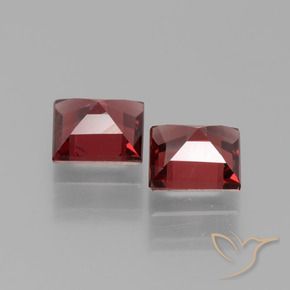 Gemas de Granate rodolita Rojo oscuro natural de 1.43 ct, Cuadrado, VS