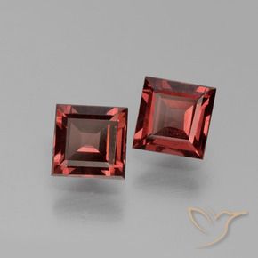 Gemas de Granate rodolita Rojo escarlata intenso natural de 1.35 ct, Cuadrado, VS