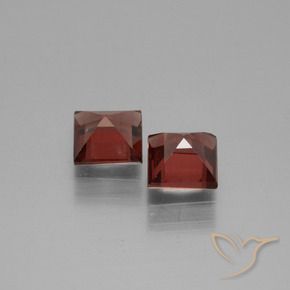 Gemas de Granate rodolita Rojo escarlata intenso natural de 1.54 ct, Cuadrado, VS
