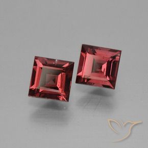 Gemas de Granate rodolita Rojo vino intenso natural de 1.61 ct, Cuadrado, VS