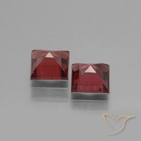 Gemas de Granate rodolita Rojo vino intenso natural de 1.61 ct, Cuadrado, VS