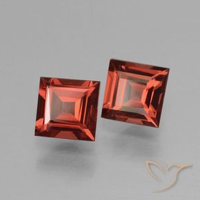 Gemas de Granate rodolita Rojo medio natural de 1.40 ct, Cuadrado, VS