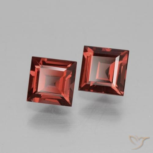 Gemas de Granate rodolita Rojo oscuro natural de 1.48 ct, Cuadrado, VS