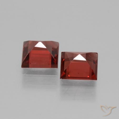 Gemas de Granate rodolita Rojo oscuro natural de 1.48 ct, Cuadrado, VS