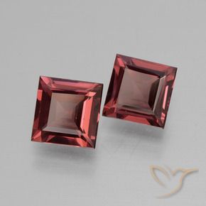 Gemas de Granate rodolita Rojo merlot natural de 1.45 ct, Cuadrado, VVS-VS