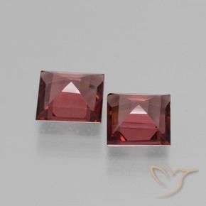 Gemas de Granate rodolita Rojo merlot natural de 1.45 ct, Cuadrado, VVS-VS