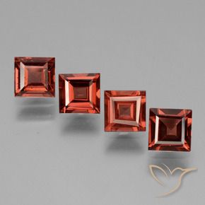 Gemas de Granate rodolita Rojo escarlata natural de 3.04 ct, Cuadrado, VS