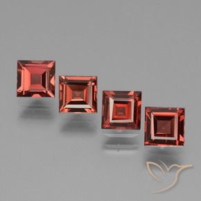 Gemas de Granate rodolita Rojo oscuro natural de 2.79 ct, Cuadrado, VS