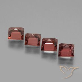 Gemas de Granate rodolita Rojo merlot natural de 3.18 ct, Cuadrado, VS