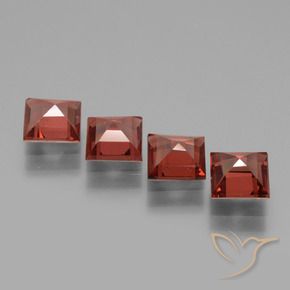 Gemas de Granate rodolita Rojo oscuro natural de 3.01 ct, Cuadrado, VS