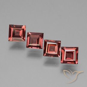 Gemas de Granate rodolita Rojo medio natural de 2.52 ct, Cuadrado, VS