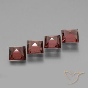 Gemas de Granate rodolita Rojo medio natural de 2.52 ct, Cuadrado, VS