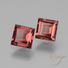 Gemas de Granate rodolita Rojo ladrillo intenso natural de 1.58 ct, Cuadrado, VS