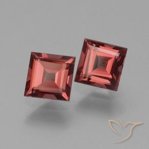 Gemas de Granate rodolita Rojo oscuro natural de 1.47 ct, Cuadrado, VS