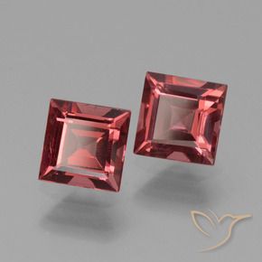 Gemas de Granate rodolita Rojo oscuro natural de 1.62 ct, Cuadrado, VS
