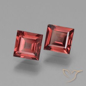 Gemas de Granate rodolita Rojo oscuro natural de 1.52 ct, Cuadrado, VS