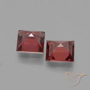 Gemas de Granate rodolita Rojo oscuro natural de 1.52 ct, Cuadrado, VS