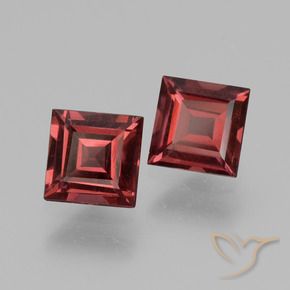 Gemas de Granate rodolita Rojo oscuro natural de 1.56 ct, Cuadrado, VS
