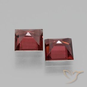 Gemas de Granate rodolita Rojo oscuro natural de 1.56 ct, Cuadrado, VS