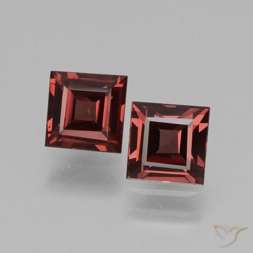 1.46ctw Natural Rojo baya intenso Granate rodolita, Cuadrado, VS